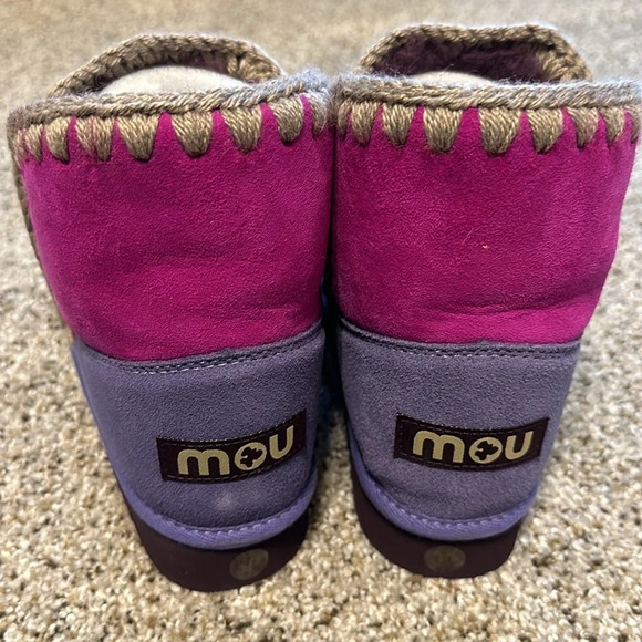 mou mou Colorblock Eskimo Shearling Boots, Style MU.FW101066A, Size 37, New - Picture 3 of 10
